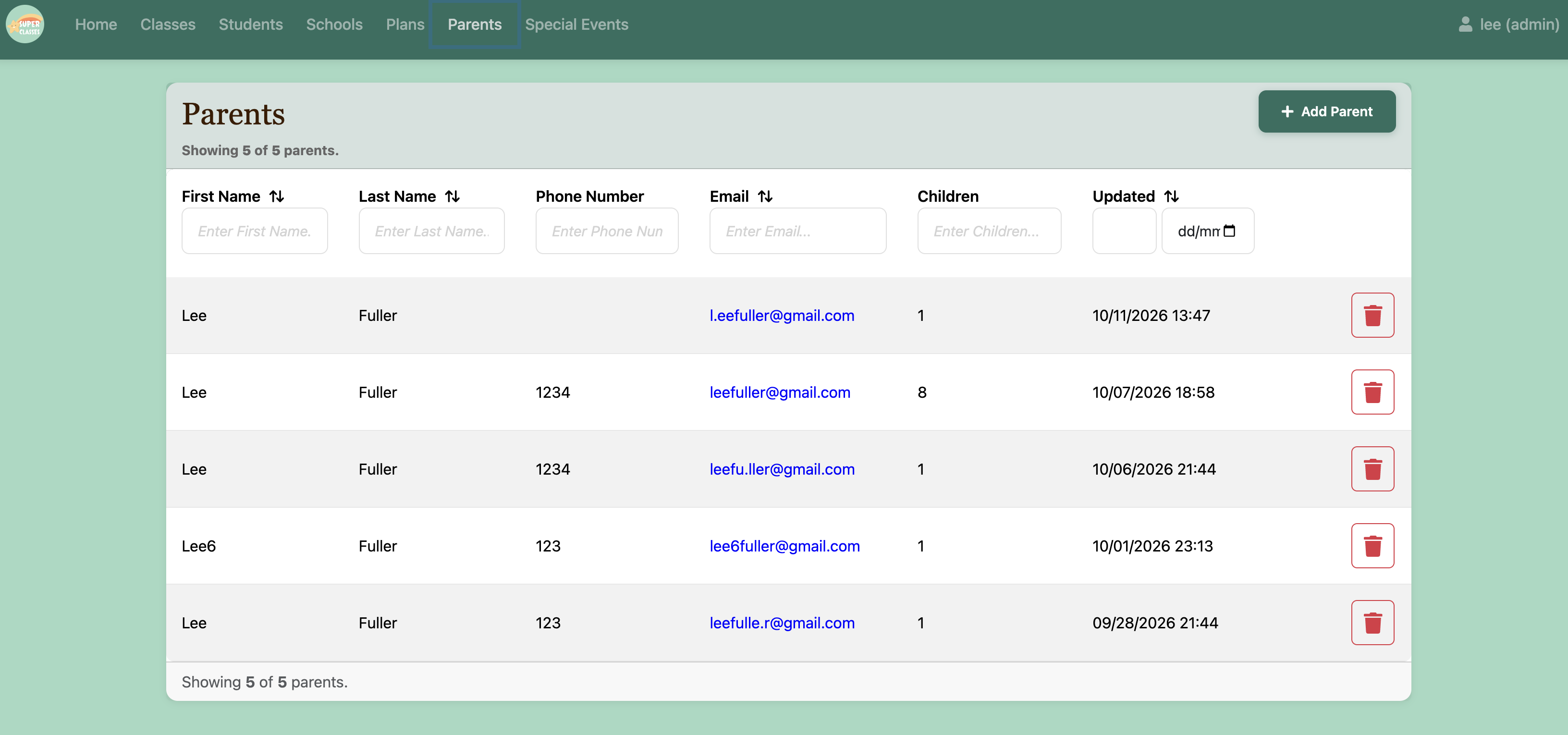 Parent Directory Interface